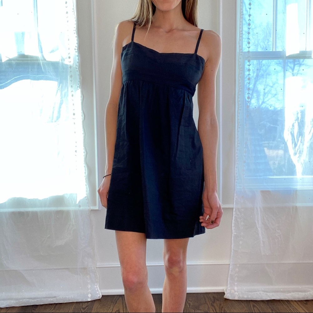 Theory Navy Spaghetti Strap Dress (size 4)